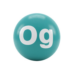 Poster - Teal Sphere with White Og Letters
