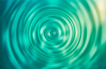 Poster - Concentric circles of turquoise and teal water ripple outwards, creating a mesmerizing, abstract image.  The gradient effect adds depth and calmness.