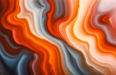 Aufkleber - Fluid, swirling lines of orange, red, and gray create an abstract, marble-like effect.  The colors blend seamlessly, evoking a sense of movement and depth.