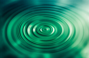 Leinwandbilder - Abstract image of concentric circles in teal and green hues, suggesting ripples spreading on a liquid surface.  The central point is dark, radiating outward into lighter shades.