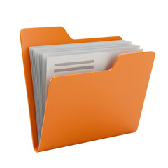 Poster - Orange File Folder with Documents