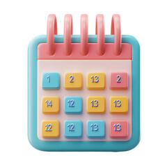 Poster - A cartoonish, colorful calendar icon for scheduling and organization.