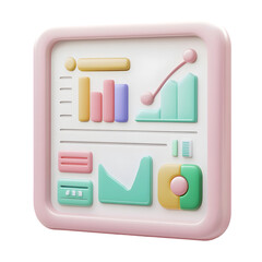 Poster - An illustration of a colorful, interactive data dashboard with various charts and graphs.