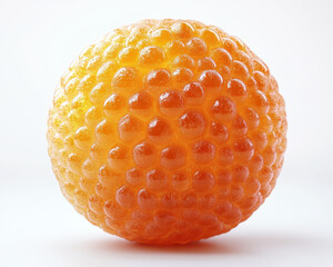 Poster - image of orange bumpy ball on white background resembling expectorant texture concept art