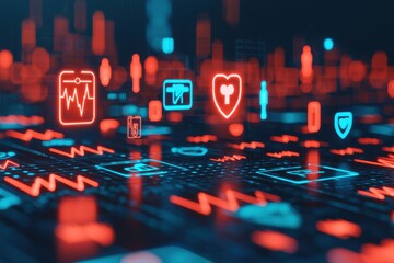 Poster - Healthcare data visualization digital environment infographics technology insights futuristic viewpoint