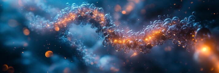Wall Mural - abstract glowing dna helix mystical energy and cellular structure