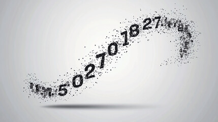 Poster - Abstract numbers data stream digital transformation technology background design concept art vector 3d render