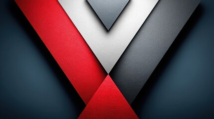 Poster - Striking red and black triangle shape symbolizing boldness and contrast in modern geometric design and aesthetic appeal