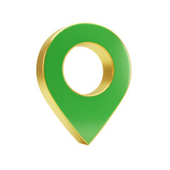Poster - Green and Gold 3D Location Marker Pin