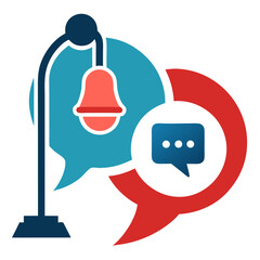 Poster - Lamp and Chat Creative Logo Representing Innovation, Ideas, and Communication