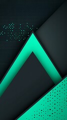 Aufkleber - Abstract geometric design with teal accents on a dark background.  Layered shapes create a dynamic visual effect