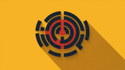 Poster - Abstract target logo design vector illustration for business and marketing brand identity 3d render