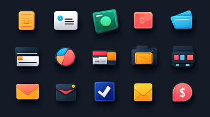 Poster - Ui kit design system icons for mobile app development interface ux design elements and website graphic resources