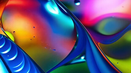 Poster - abstract fluid art: captivating the viewer with its dynamic, fluid shapes and a vibrant spectrum of 