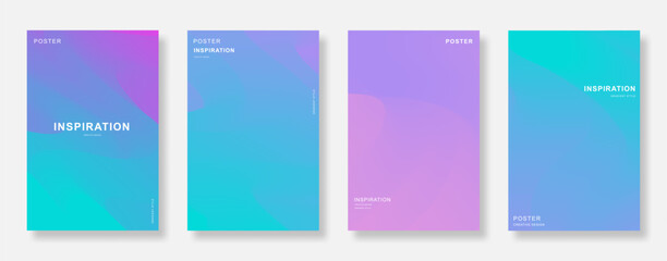 Poster - Abstract dynamic gradient color poster background set. Elegant design for book cover, invitation, flyer, banner template