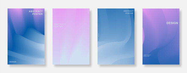 Poster - Abstract minimalist gradient vertical poster background set.  Book cover template design, suitable for banner, flyer, brochure and ads