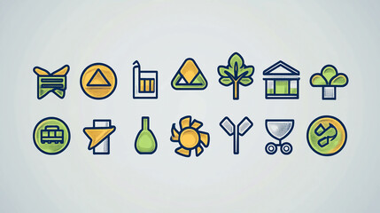 Poster - Vector icons design elements set illustration for business and creative projects design resources collection