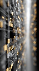 Poster - computational power of ai visualized, massive deep learning model processing intricate datasets, glo