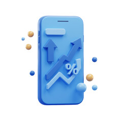 Poster - Blue Smartphone Displaying Upward Trending Graph