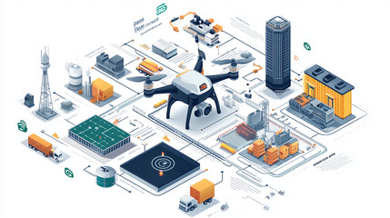 Poster - Drone technology for logistics and supply chain management automation solutions for business design