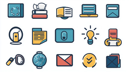 Poster - Vector icon set collection of business elements for web design and mobile app interface development project