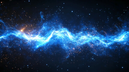 Poster - Explore the cosmic wonders stunning blue nebula galaxy background for space and astronomy enthusiasts design art