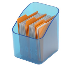 Poster - Orange and Blue File Organizer with Documents