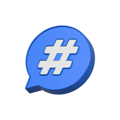 Poster - hashtag trending icon 3d rendering symbol realistic