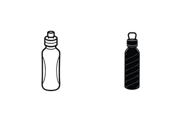 Poster - Vector Illustration Of Two Water Bottles In Different Styles On White Background