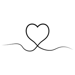 Poster - Continuous Line Heart Love, Connection, and Flowing Emotion
