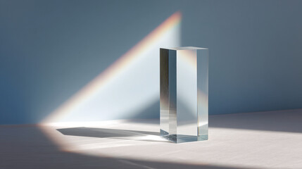 Poster - Crystal prism light refraction rainbow spectrum science education physics optical effect experiment studio shot