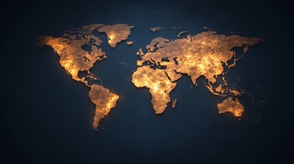 Aufkleber - Illuminated World Map Against Dark Background, Symbolizing Global Connectivity and Exploration