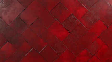 Poster - Textured red patterned surface with a woven design, suitable for backgrounds in various projects