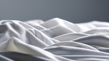 Poster - White fabric texture background soft textile material smooth cloth surface elegant drape abstract design