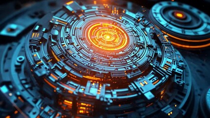 Poster - Tech Core: An intricately designed technological core, exuding a sense of futuristic innovation.