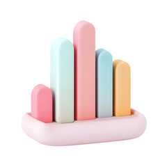 Poster - A pastel-colored bar graph graphic design element.