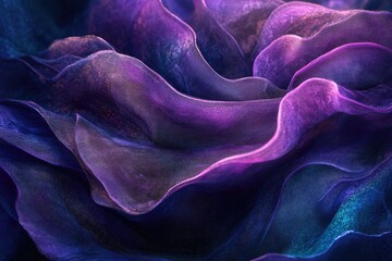 Aufkleber - Abstract image of flowing purple and blue fabric with a shimmering texture.