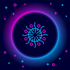 Poster - Glowing neon line Firework icon isolated on black background. Concept of fun party. Explosive pyrotechnic symbol. Colorful outline concept. Vector