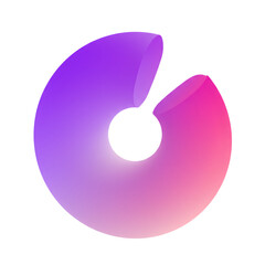 Poster - Abstract Purple Pink Gradient Donut Shape