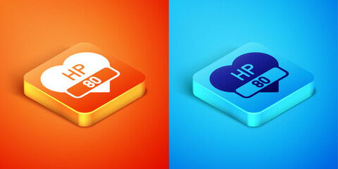 Poster - Isometric Video game bar icon isolated on orange and blue background. Vector