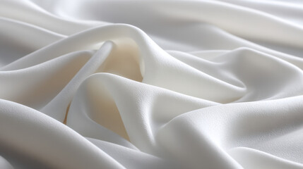 Poster - Premium white silk fabric texture background for fashion design and textile industry luxury material concept