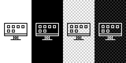 Poster - Isometric Smart Tv icon isolated on grey background. Television sign. Blue square button. Vector
