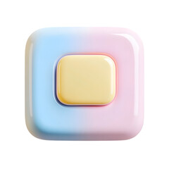 Poster - A vibrant, smooth-surfaced, rectangular button with a gradient color scheme.
