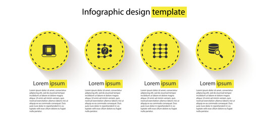 Poster - Set Processor CPU, Neural network, and Server. Business infographic template. Vector
