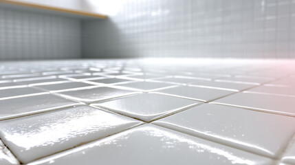 Poster - White ceramic tile texture background seamless pattern for bathroom kitchen interior design surface clean