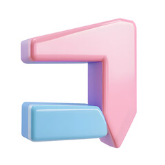 Poster - A digitally rendered, geometric arrow graphic with pastel pink and light blue tones.