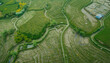 © MdRois - Aerial view of agricultural farmland and fields, rural landscape
