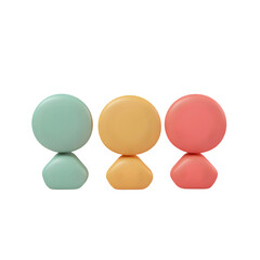 Poster - A stylized display of three pastel-hued, round items.