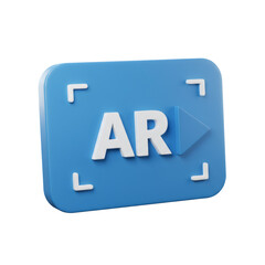 Poster - 3D Render of Blue Augmented Reality Icon
