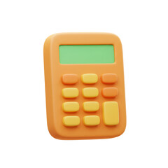 Poster - Orange 3D Render Calculator with Yellow Buttons